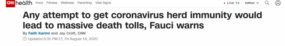 国际在线|福奇：美国尝试群体免疫 将付出巨大代价