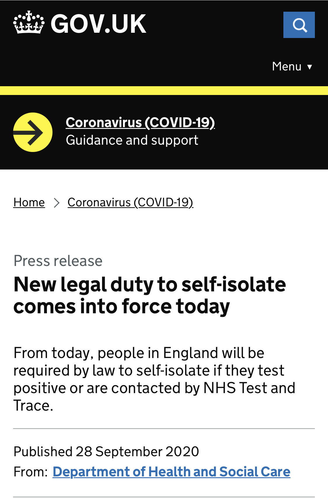 国际社会|英国政府：违反英国自我隔离规定将受法律追责