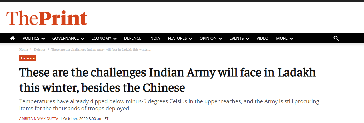 中印|印军在中印边境留守困境：天极寒，缺水粮，有雪崩…