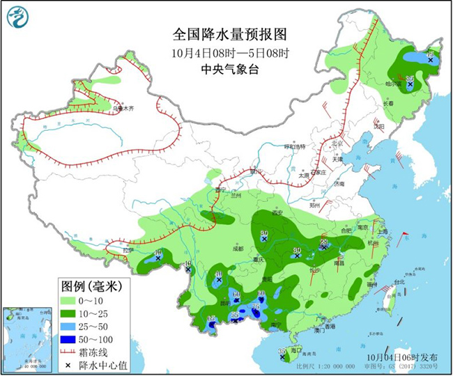 冷空气|冷空气影响我国中东部大部地区 华西及南方大部持续阴雨