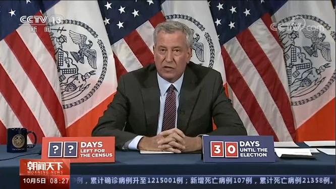 疫情|纽约市长：计划重新关闭9个疫情严重邮编区域的非必要行业及学校
