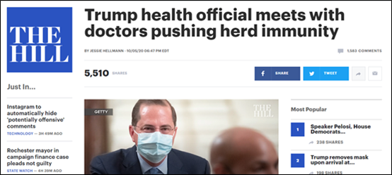 特朗普|特朗普一出院,美国卫生部长阿扎就找多位医学专家聊群体免疫