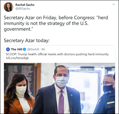 特朗普|特朗普一出院,美国卫生部长阿扎就找多位医学专家聊群体免疫