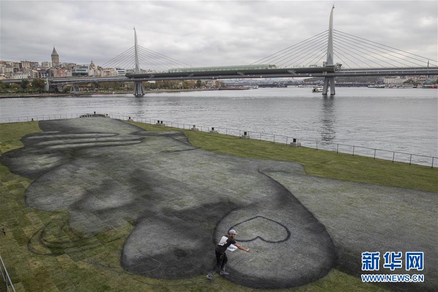 伊斯坦布尔|法艺术家在伊斯坦布尔绘制巨幅露天画作