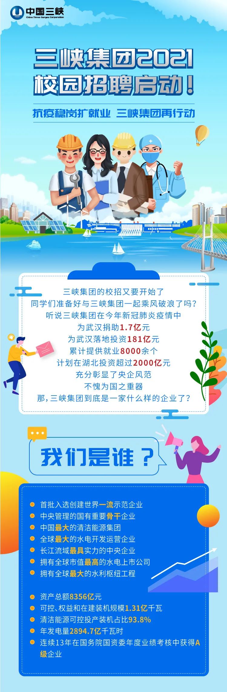 校招|【校招】2000+毕业生！三峡集团2021校园招聘正式启动