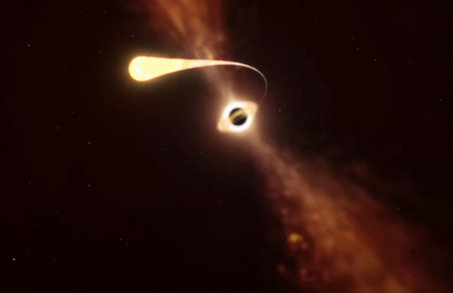 天文|天文学家发现一颗被黑洞面条化的恒星