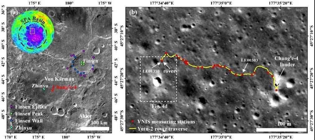 月球车|完成第28月昼工作！科研成果揭示：“玉兔二号”月球车巡视区石块源自芬森撞击坑