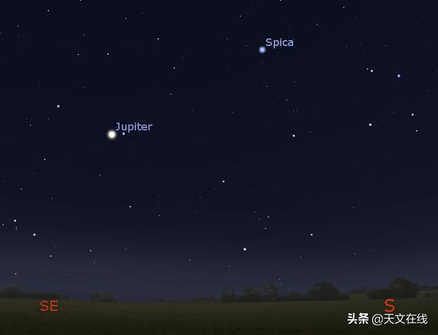 角宿一|5月22日和23日，相互辉映，角宿一伴月