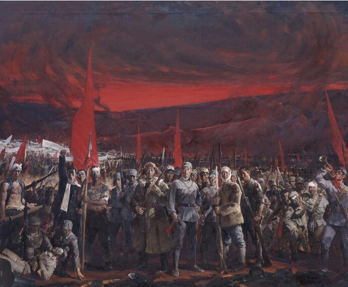 伟大的胜利绘画作品中的抗战精神