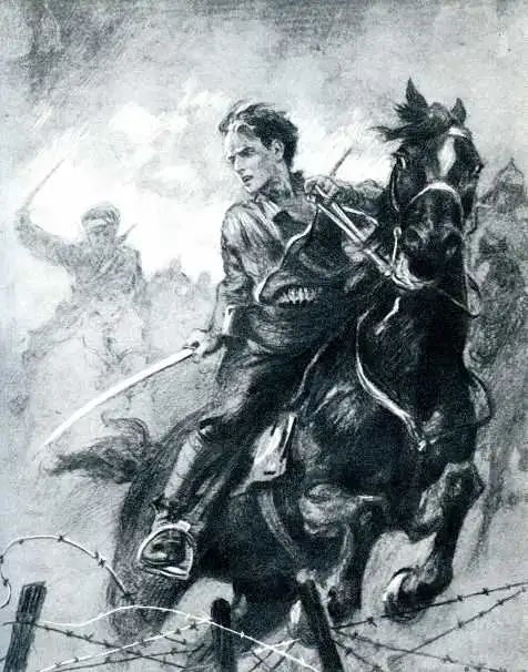 出狱后,保尔成为了一名战士,在科托夫斯基骑兵旅和布琼尼骑兵团中转战
