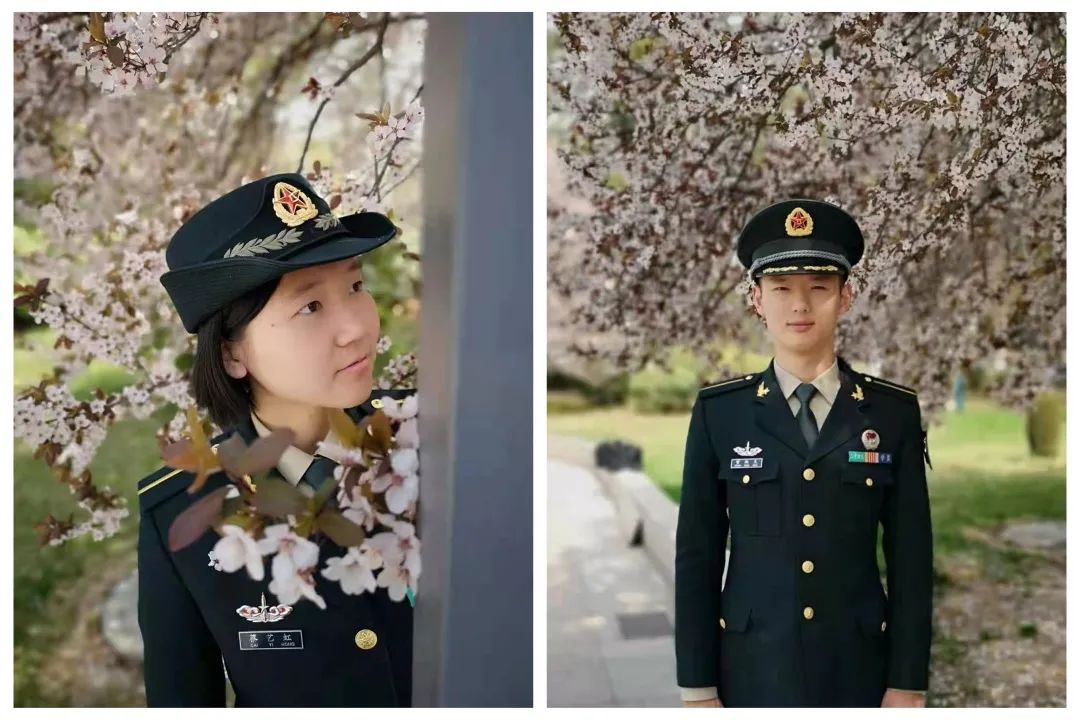 姑娘一个是分队主官一个是组织干事穿上国家配发专属"情侣装"在绿色