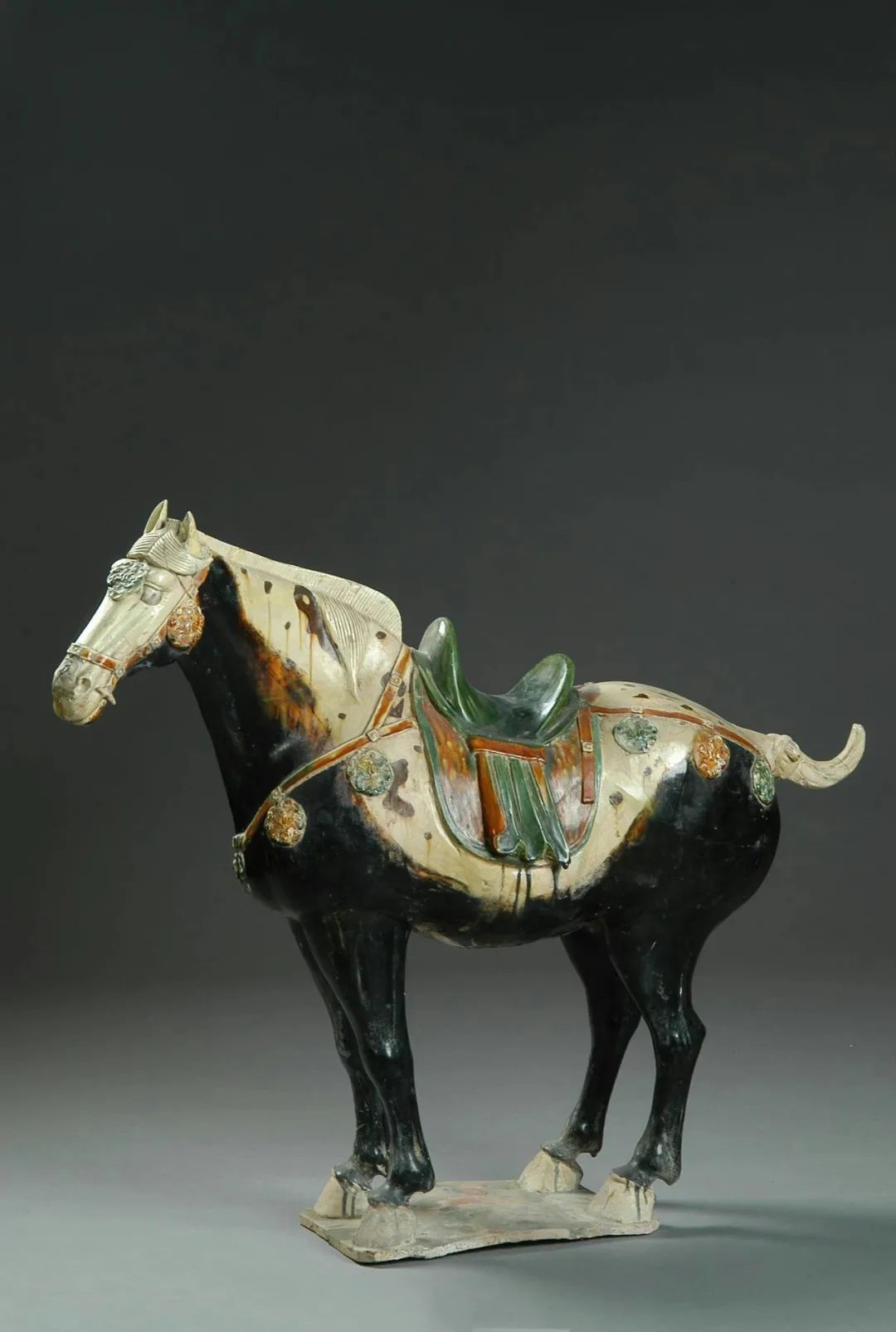 博物微观丨三彩黑釉马