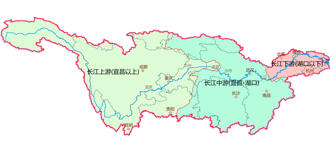 直抵长江上游的成渝经济区为主体的长江中游城市群武汉城市圈,长株潭