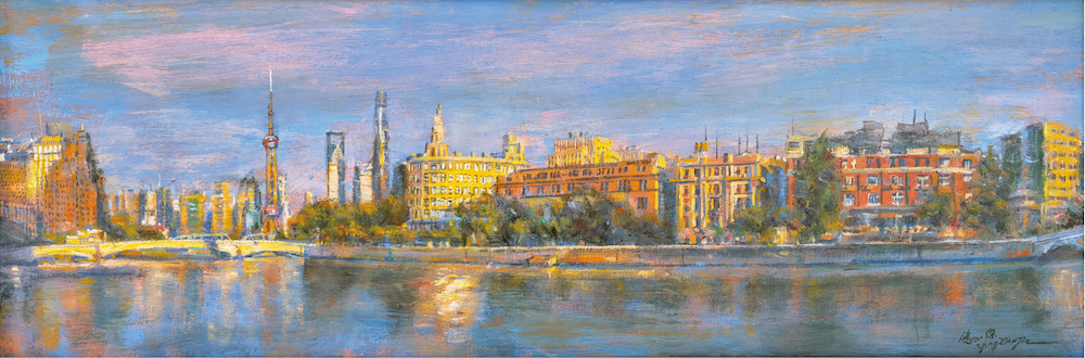 母亲河 应小杰 2022 画布丙烯 40x120cm.png