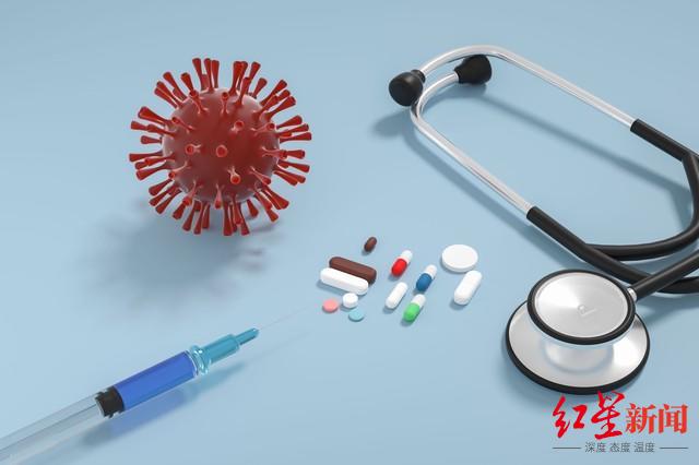 1671691649586632.jpg 3D渲染抽象新冠病毒 药丸 针筒 听诊器摆放在一起 微观高清.jpg