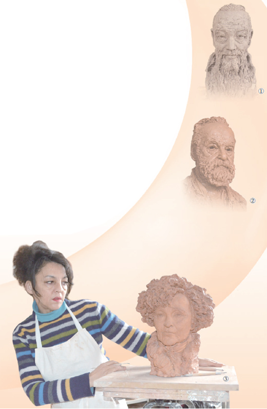 人民日报插图“娜塞拉·凯奴正在创作柯莱特半身像”