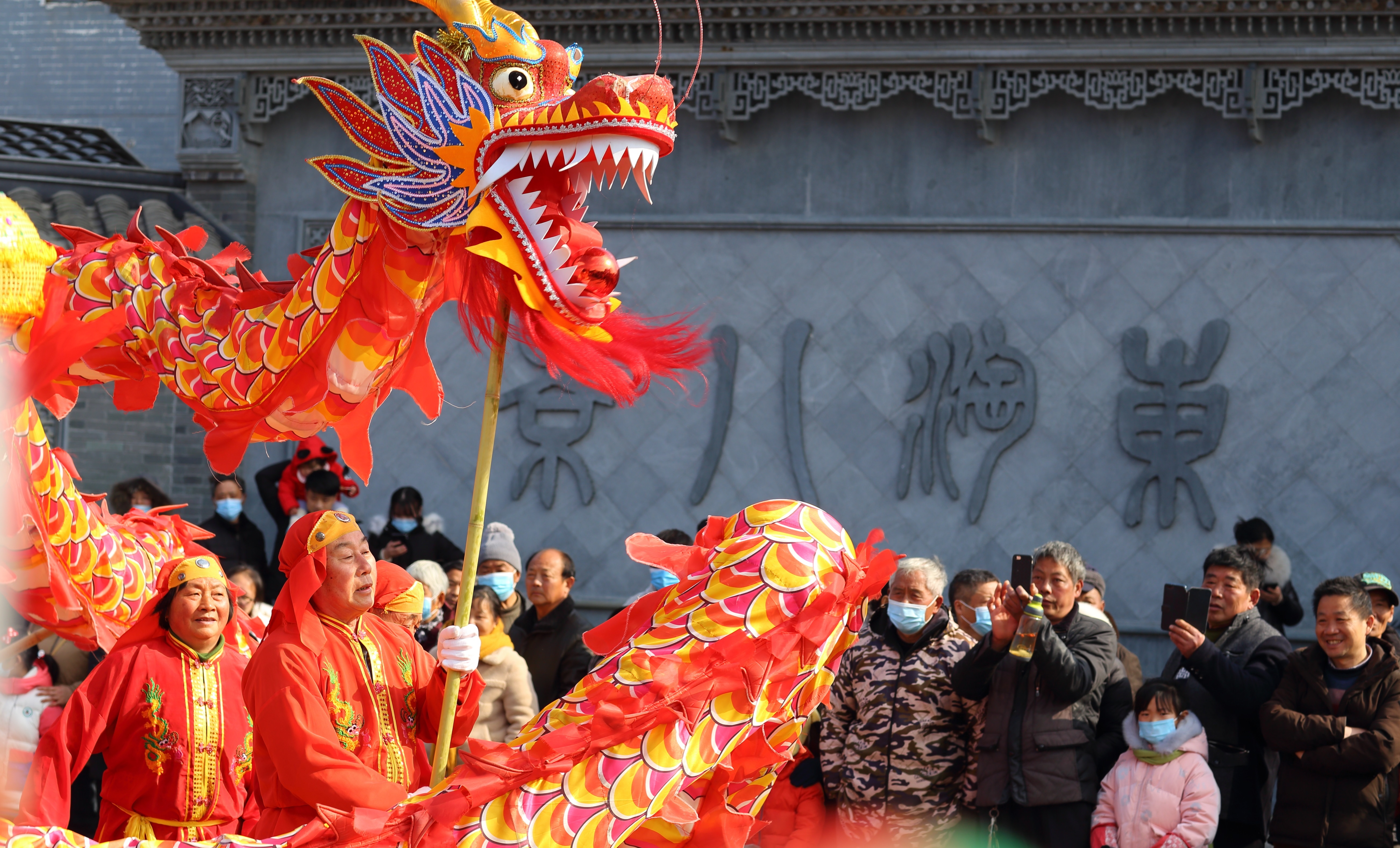 幸福龙狮舞牛年