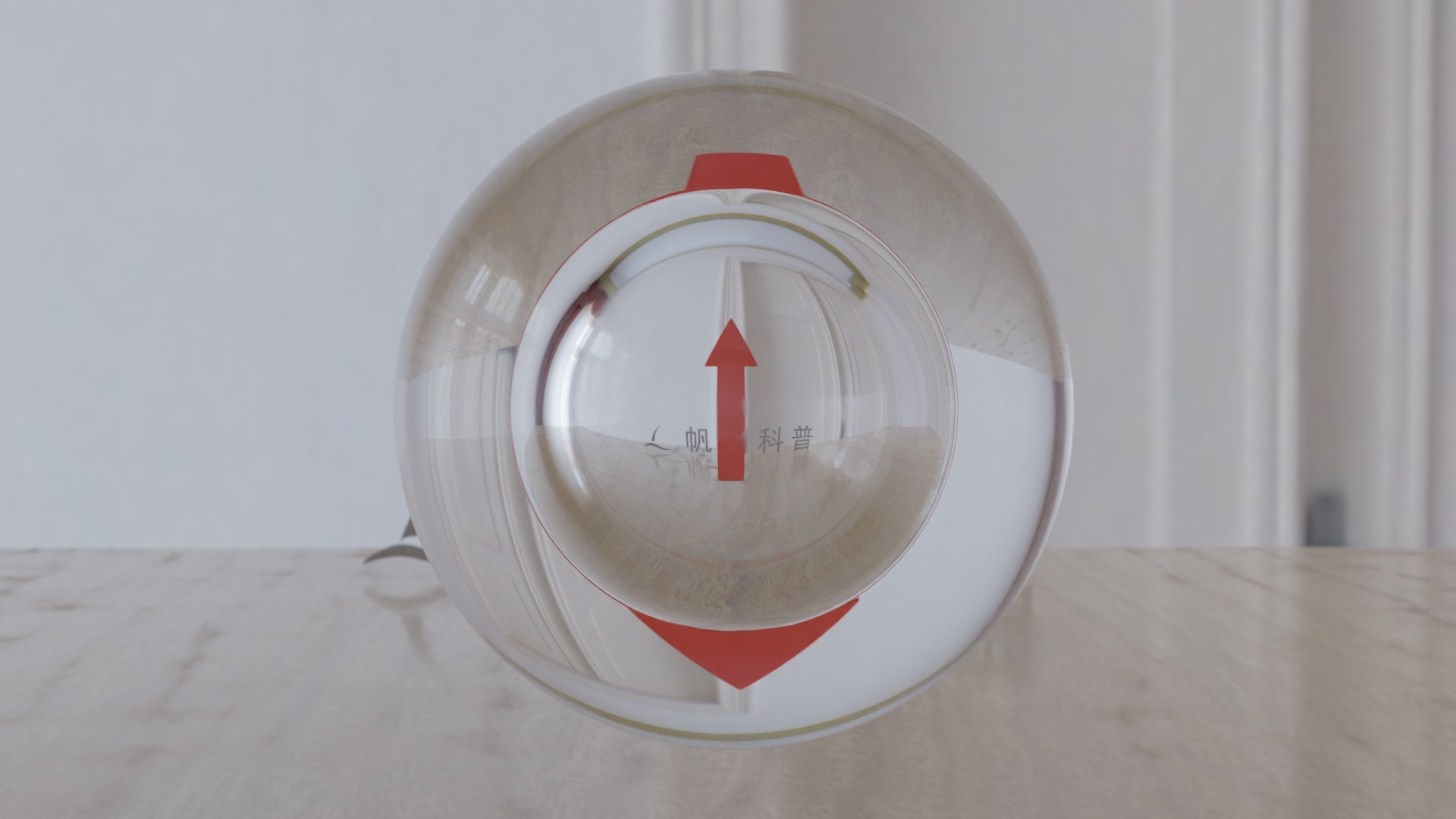 一个里面有气泡的水球成像一正一反的解释