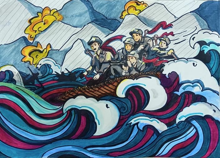 漯河五中用画笔缅怀革命致敬英雄