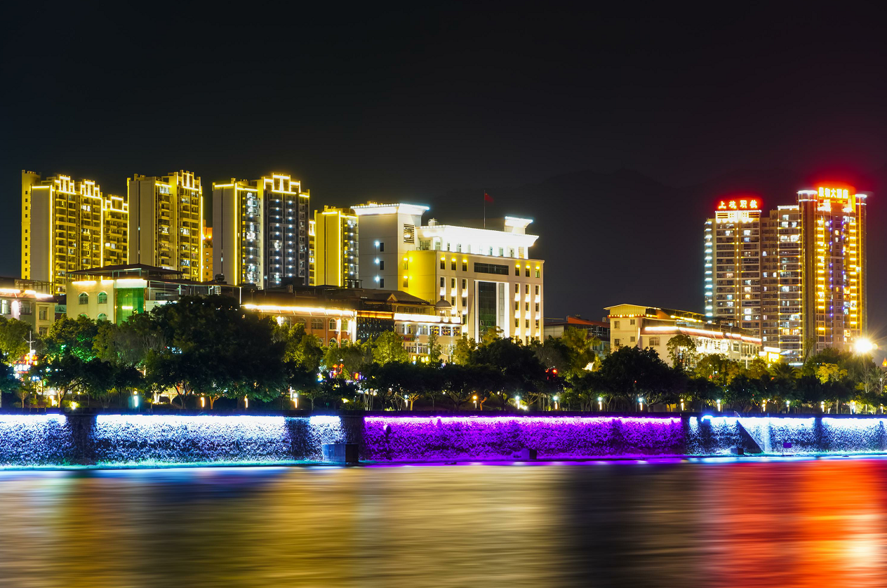 夜色撩人最美杭川上杭汀江夜景竟是这般美丽