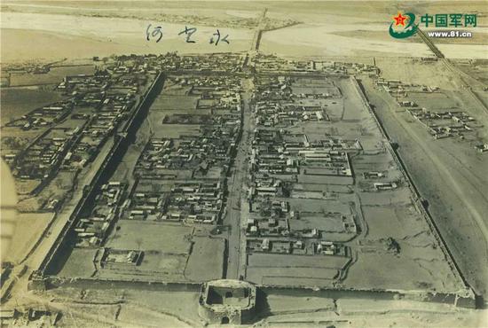 宛平城航拍照,远处为永定河。