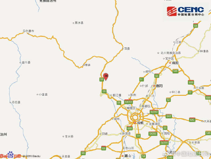 四川阿坝州汶川县发生3.4级地震