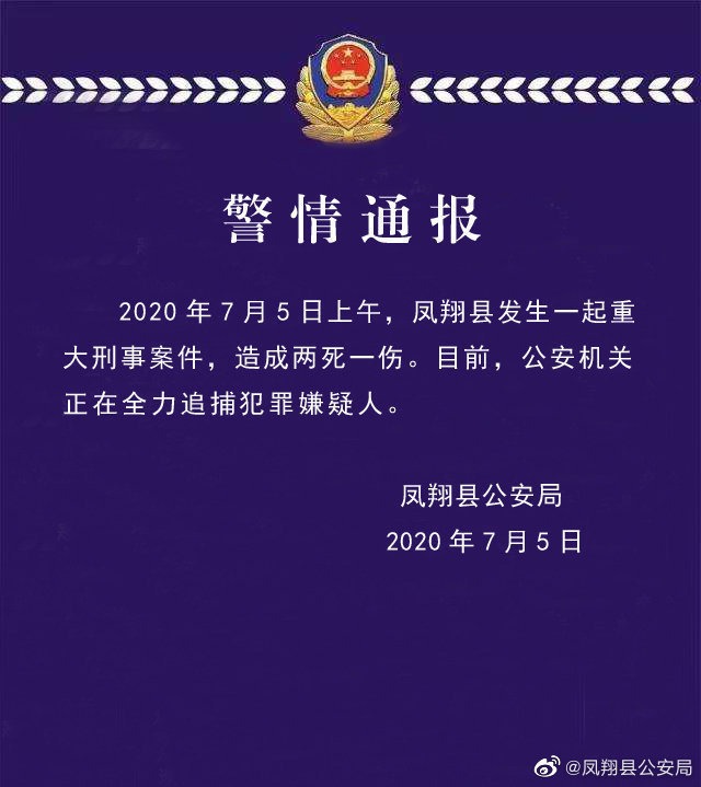 热点|致2死1伤，陕西凤翔重大刑事案件嫌犯被抓获，画面曝光！