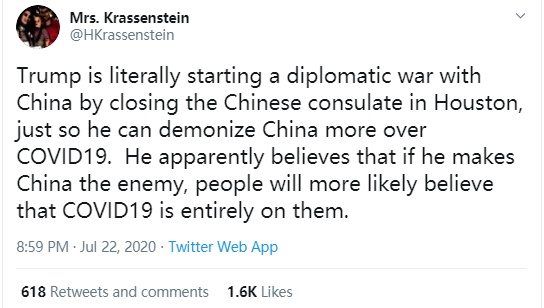 环球时报|美国强行关闭中国驻休斯敦领馆，美国网友一眼看穿本质