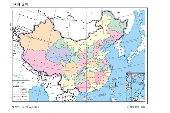 中国地图简图放大图片