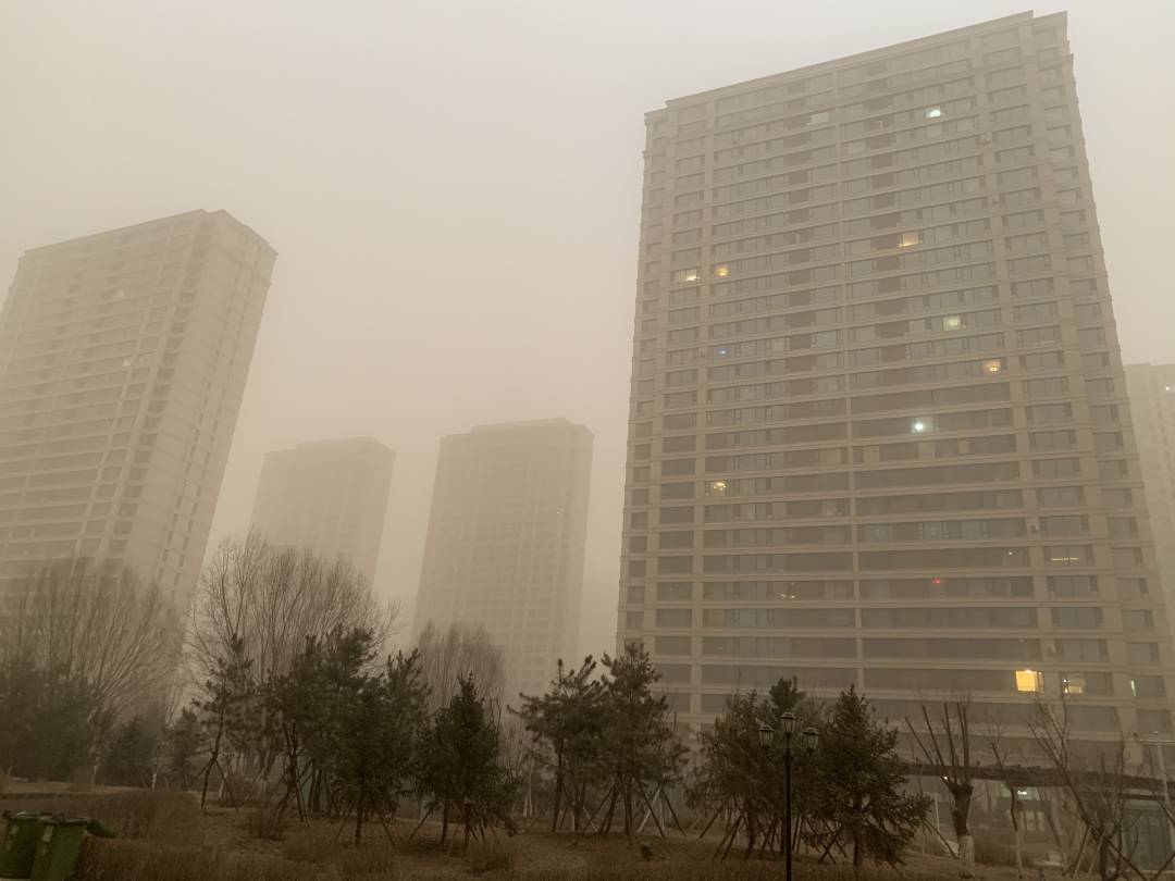 内蒙古包头出现强沙尘天气 教育局发布临时停课通知