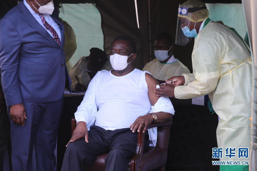 津巴布韦总统姆南加古瓦接种中国疫苗
