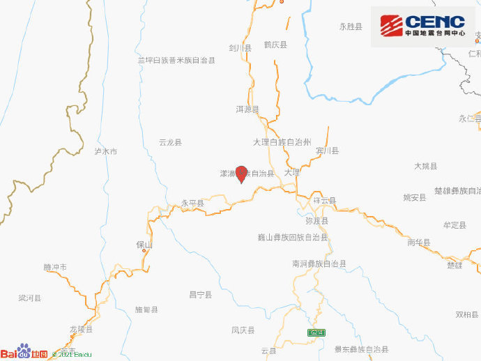 云南大理州漾濞县发生5.6级地震