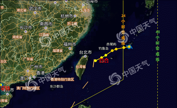 △2001年第16号台风“百合（Nari）”路径图