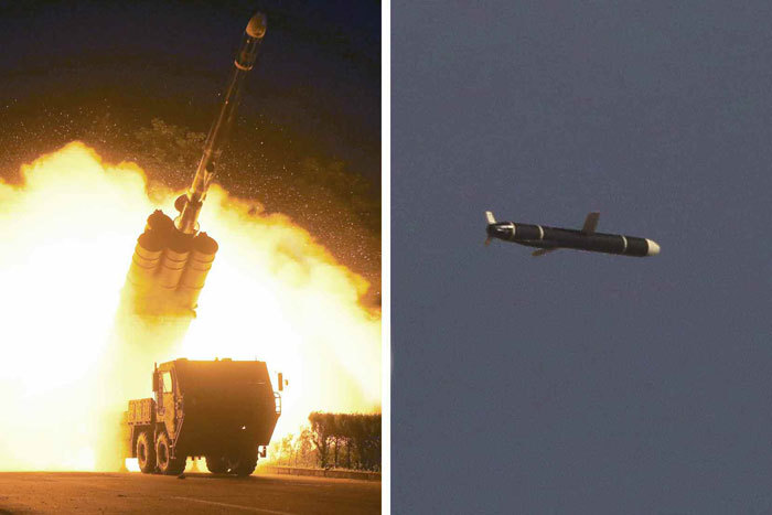 朝鲜国防科学院进行新开发的远程巡航导弹试射