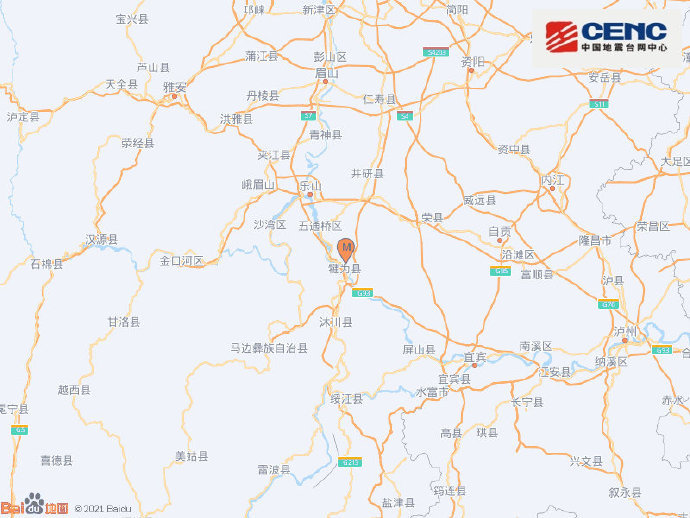 四川乐山犍为县发生4.3级地震，震源深度10千米