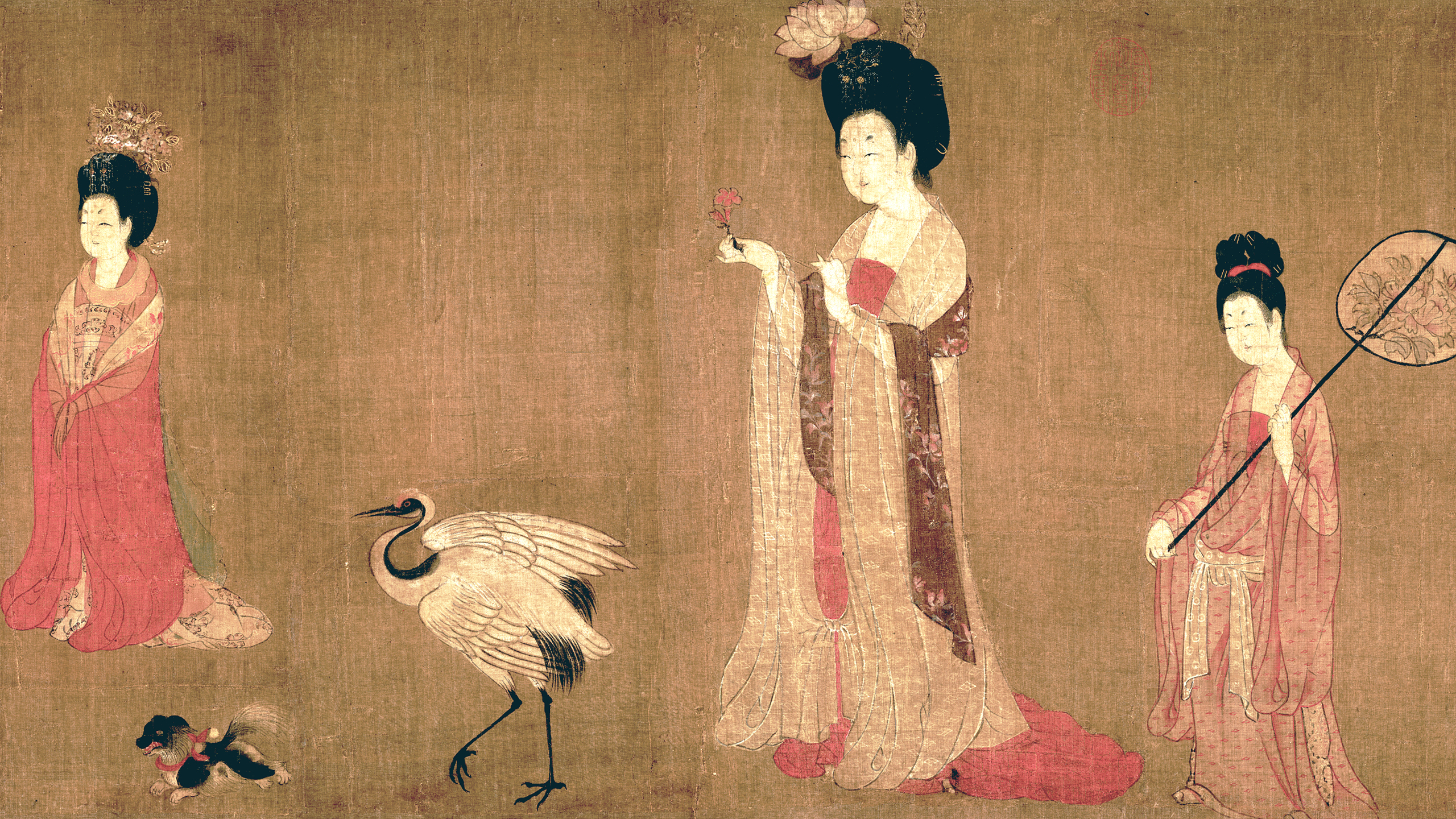 国宝细节鉴赏簪花仕女图