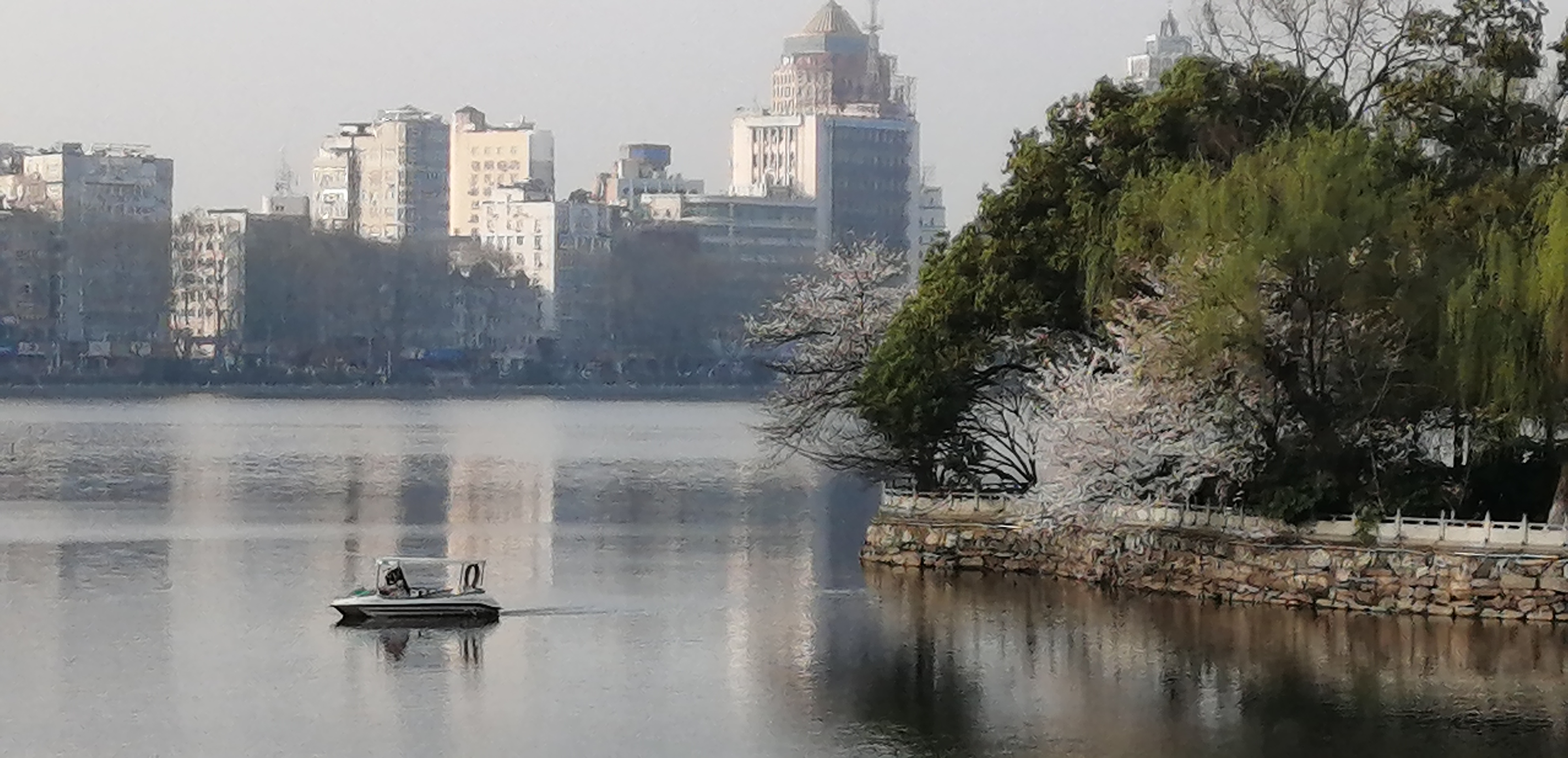 九江风光甘棠湖公园小岛美景