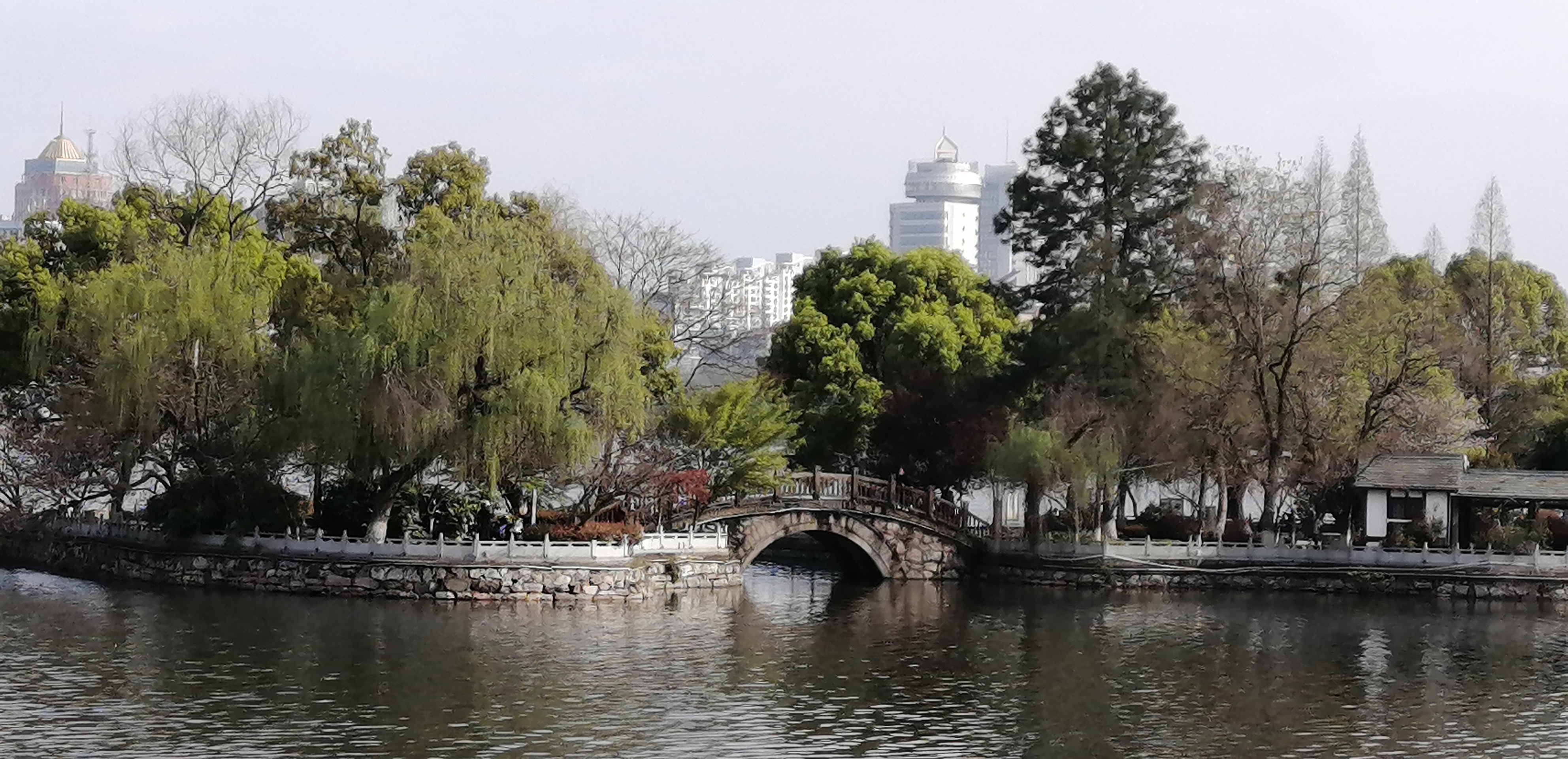 九江风光甘棠湖公园小岛美景