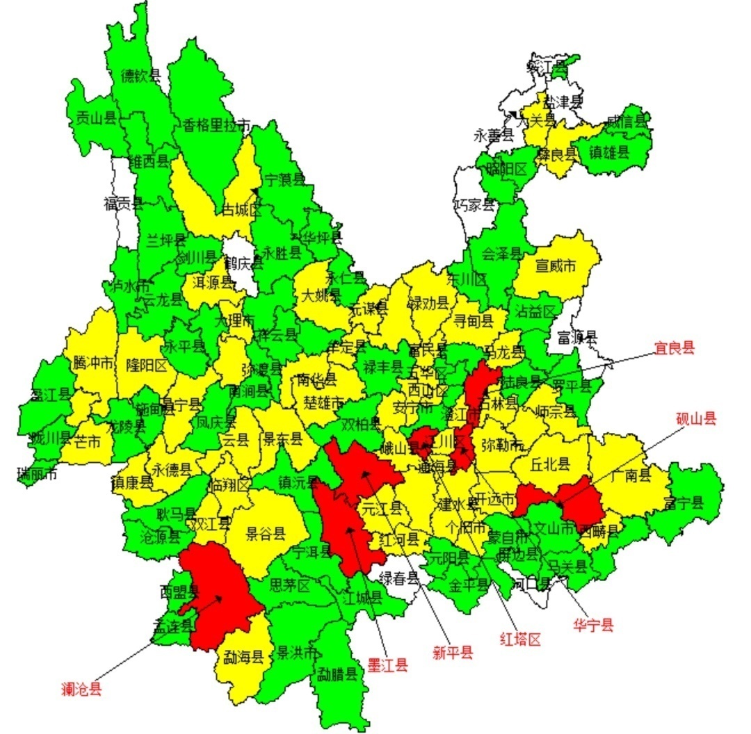 云南县域地图图片