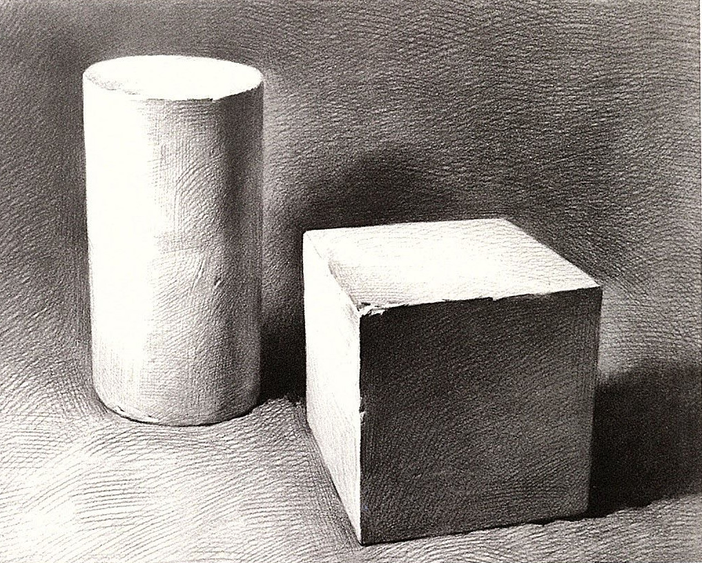 圆柱与正方体组合素描教程教案
