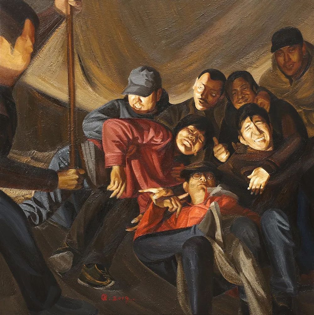 杨博谦  夜里的一点欢愉  油画  150×150cm孙会荣-侯静  丝路遗存