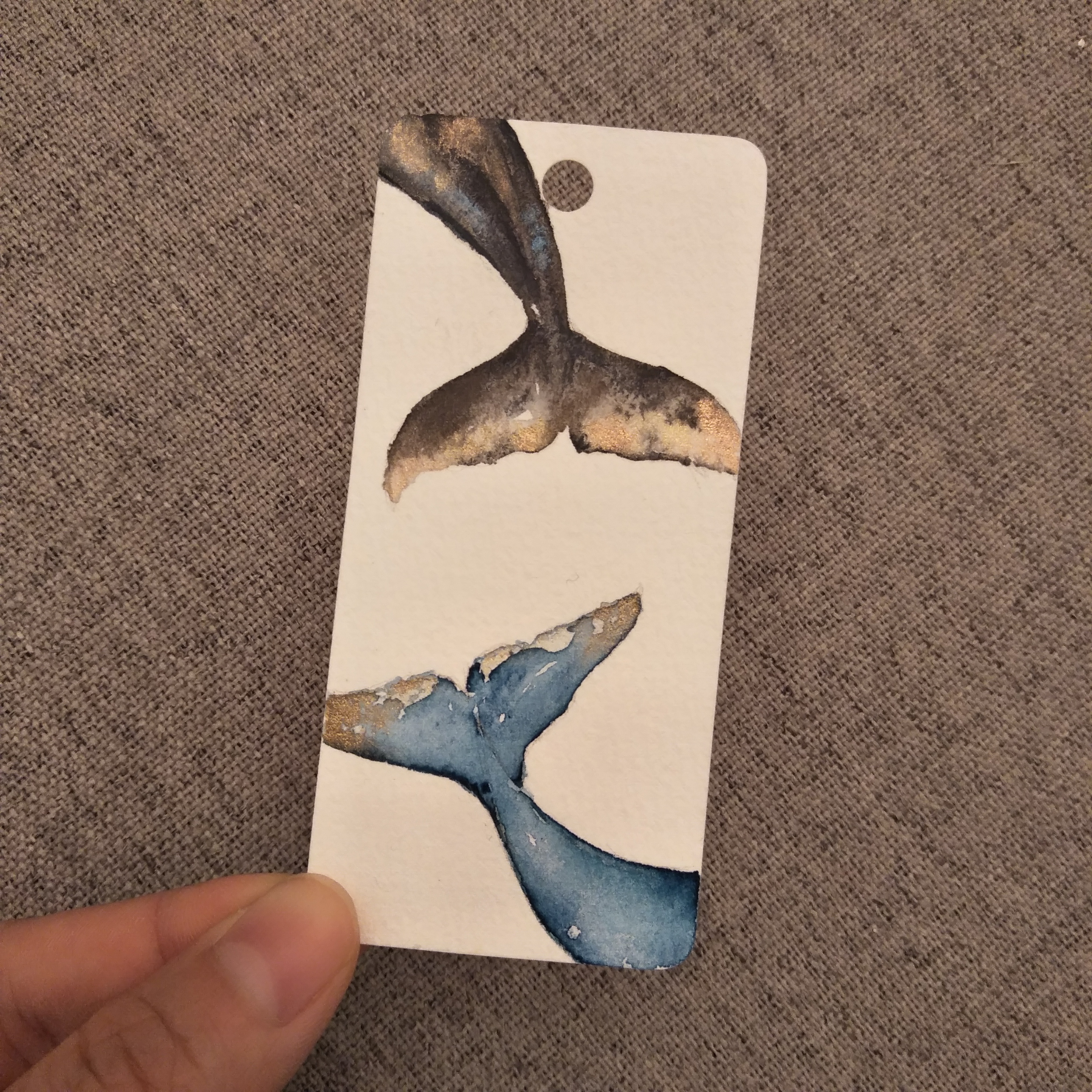 水彩鲸鱼书签来啦带你一起遨游世界