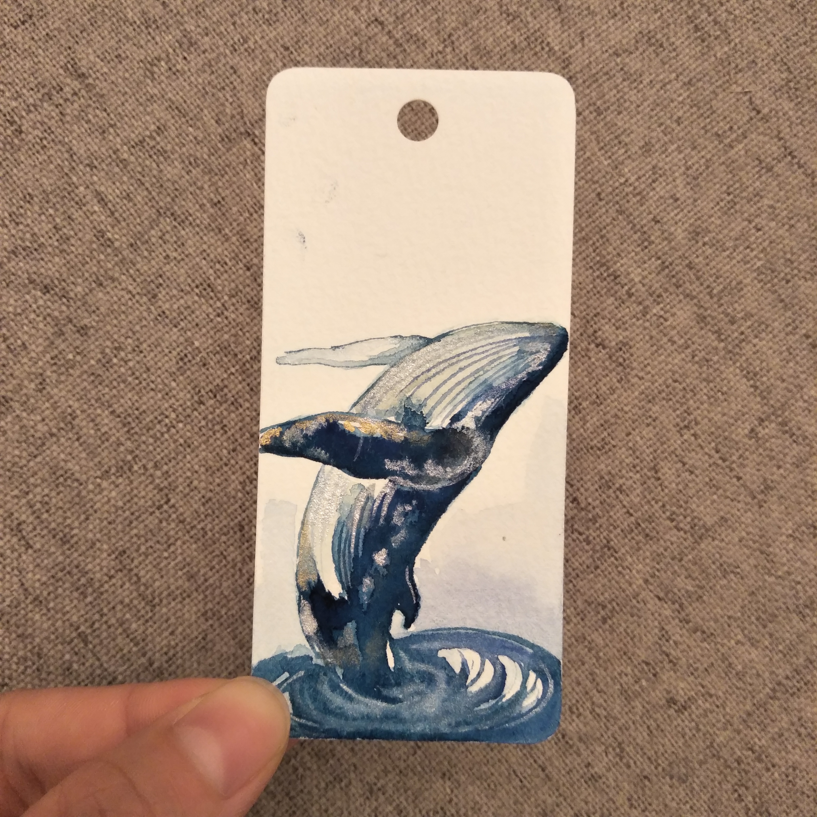 水彩鲸鱼书签来啦带你一起遨游世界