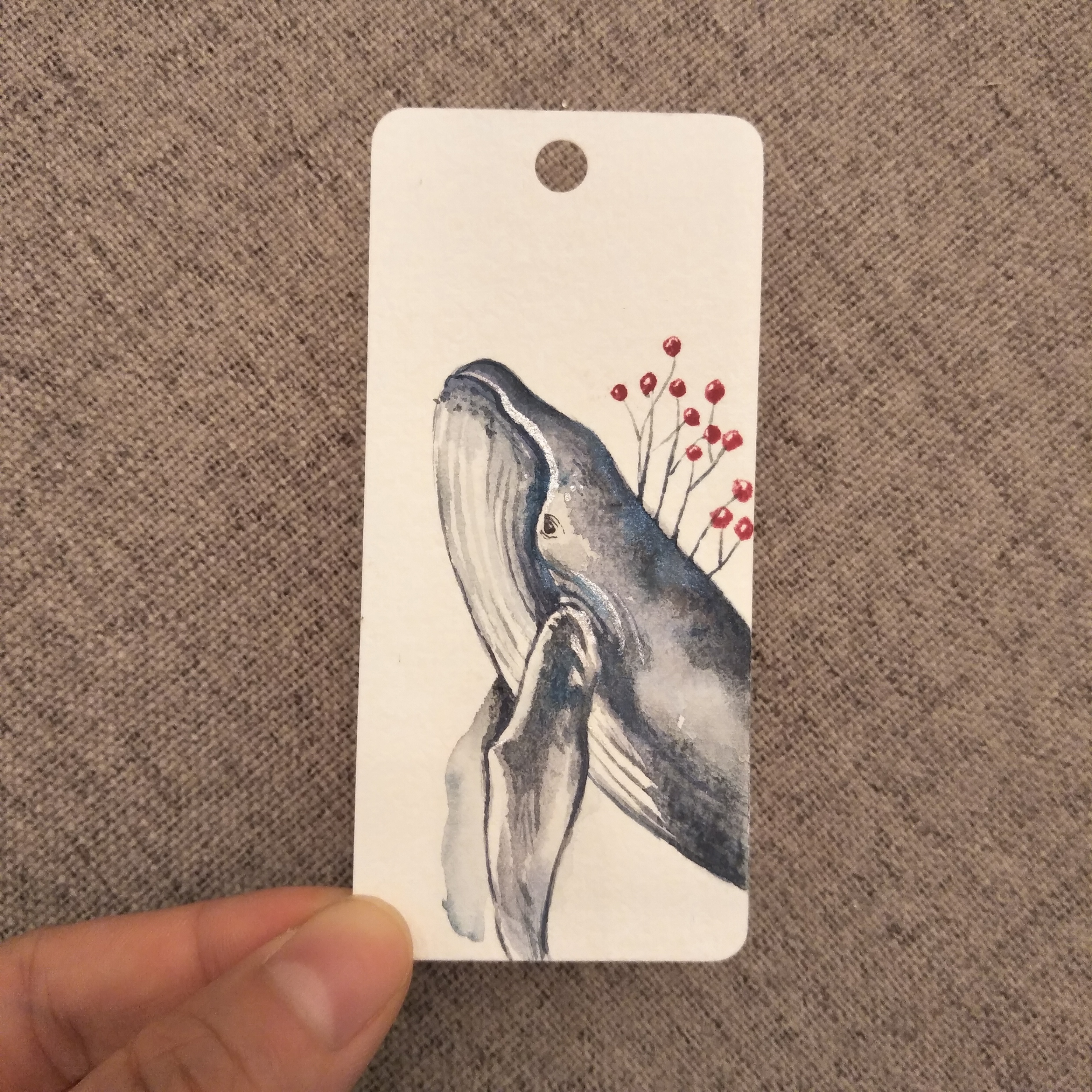 水彩鲸鱼书签来啦带你一起遨游世界