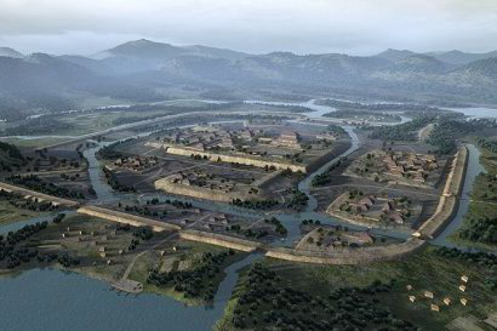 良渚古城 复原图片