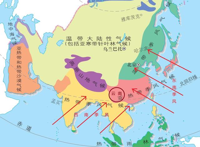 位于我国西南地区的云南省,降水主要是来自太平洋还是印度洋呢?