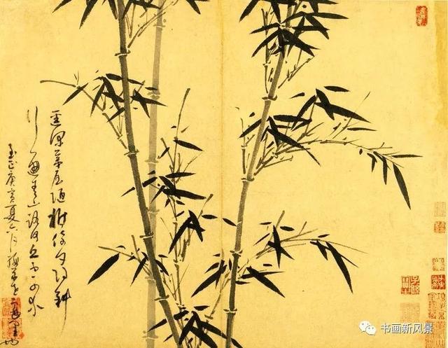 吴镇笔下的竹古秀苍劲风神潇洒