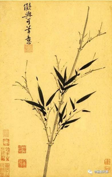 吴镇笔下的竹古秀苍劲风神潇洒