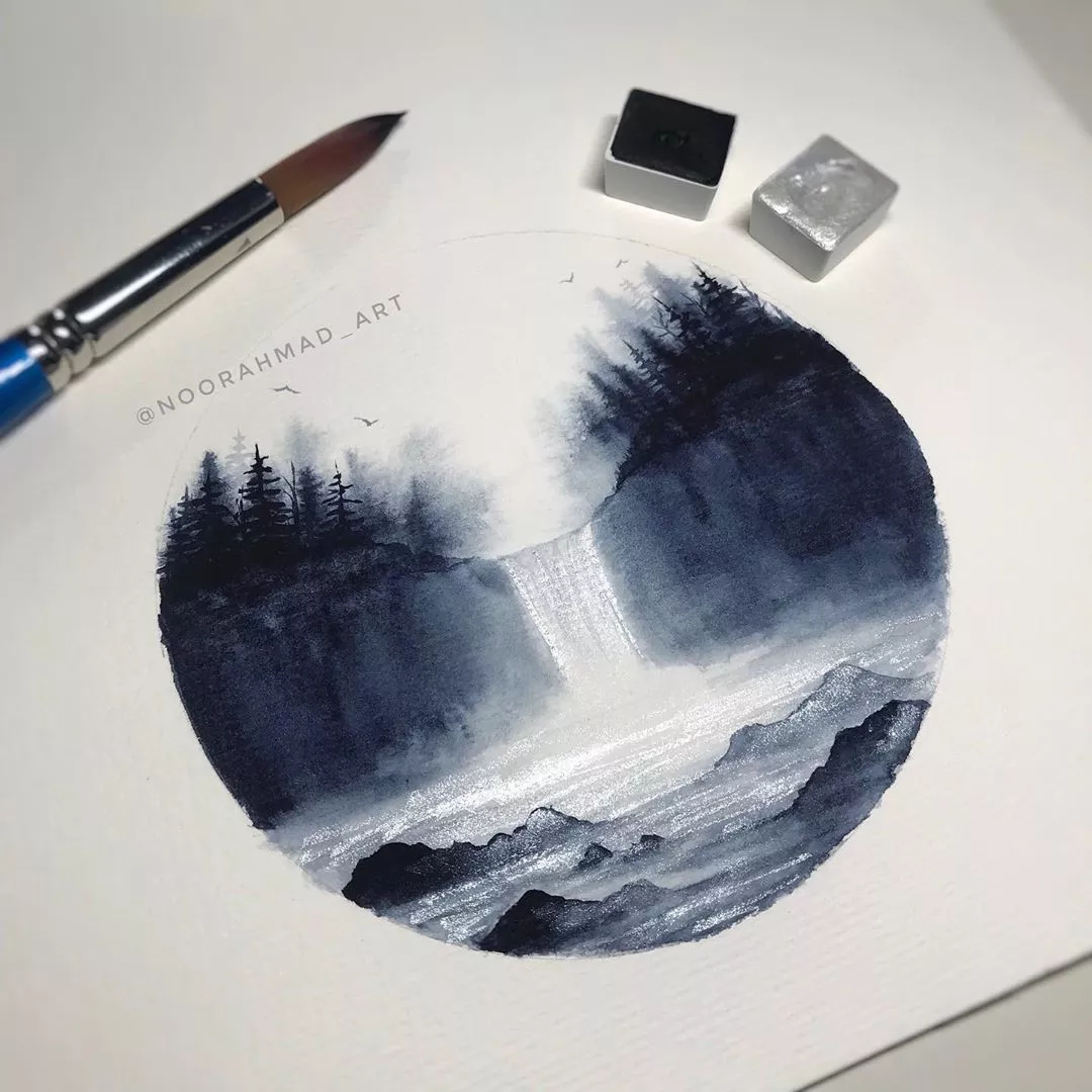 珠光色的水彩画也太好看了吧bulingbuling的