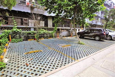 树木被砍 白家村小区绿化带变停车位